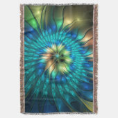 Couverture Fleur de fantaisie lumineuse, fractale abstraite c (devant Vertical)