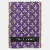 Couverture Fleur de Lis, Beige on Purple, Royal, Your Name (devant Vertical)