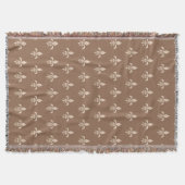 Couverture Fleur de Lis en beige clair sur Taupe Tan (Devant)