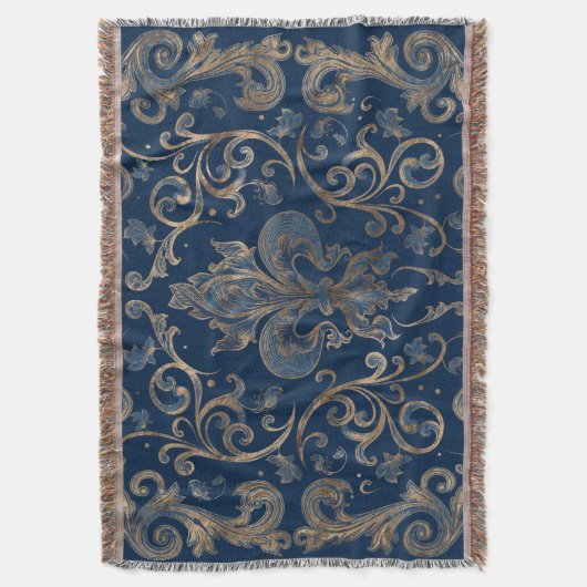 Couverture Fleur de lis, marbre bleu et or (devant Vertical)