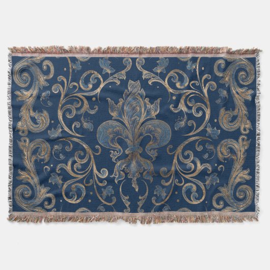 Couverture Fleur de lis, marbre bleu et or (Devant)