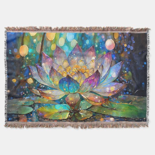Couverture Fleur de lotus illuminée en fleurs (Devant)