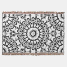 Fleur de mandala géométrique monochrome