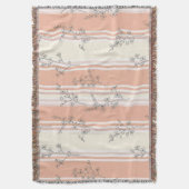 Couverture Fleur de oiseau vintage Toile Rayure (9) (devant Vertical)
