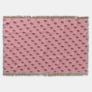 Couverture Fleur de pavot rouge et bleu rose
