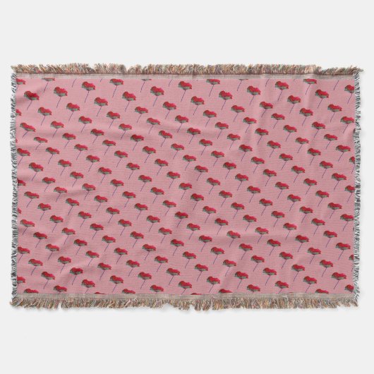 Couverture Fleur de pavot rouge et bleu rose (Devant)