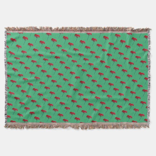 Couverture Fleur de pavot rouge et bleu sur vert (Devant)
