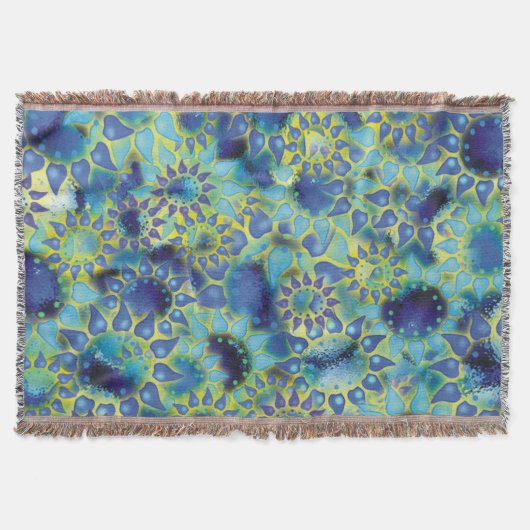 Couverture Fleur de pouvoir fleurs à pétales bleus (Devant)