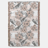 Couverture Fleur de toile rayée oiseau vintage (1) (devant Vertical)