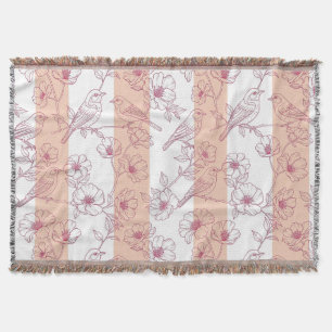 Couverture Fleur de toile rayée oiseau vintage (8)