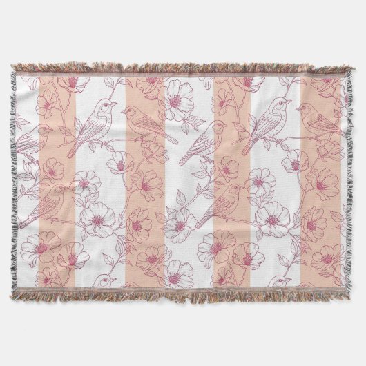 Couverture Fleur de toile rayée oiseau vintage (8) (Devant)