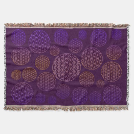 Couverture Fleur de vie / Blume des Lebens - Violet motif (Devant)