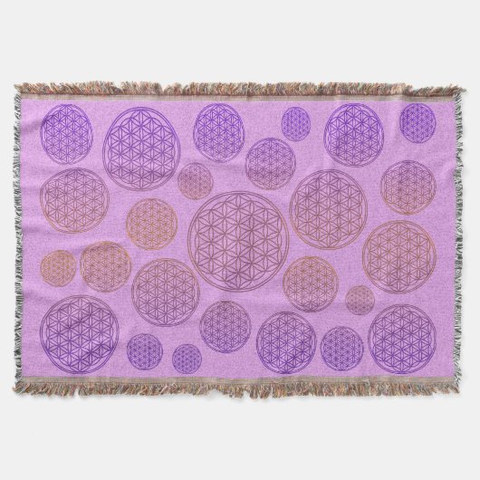 Couverture Fleur de vie / Blume des Lebens - Violet motif (Devant)