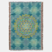 Couverture Fleur de vie - motif de timbre - cyan (devant Vertical)