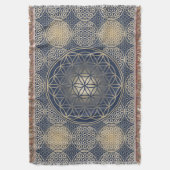 Couverture Fleur de vie - motif de timbre - sable bleu (devant Vertical)
