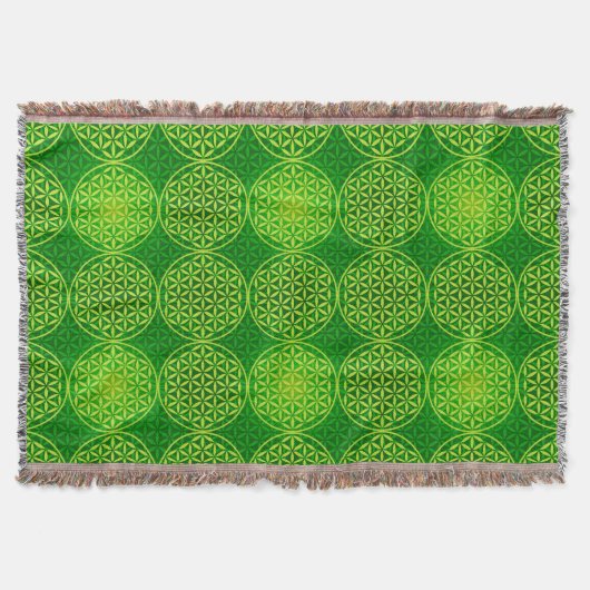 Couverture Fleur de vie - motif de timbre - vert (Devant)