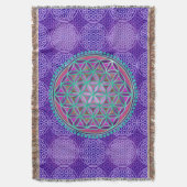 Couverture Fleur de vie - motif de timbre - violet (devant Vertical)