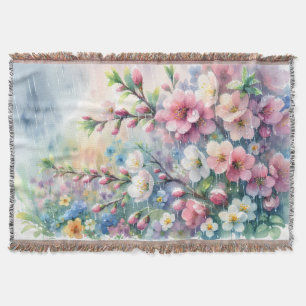 Couverture Fleur d'eaucolor de cottagecore sous la pluie de p