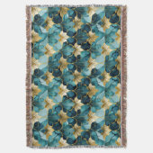 Couverture Fleur Japonaise Sarcelle Or (devant Vertical)