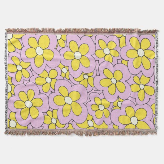 Couverture Fleur Jaune et Rose dessinée à la main (Devant)