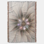 Couverture Fleur joyeuse abstraite beige marron floral fracta (devant Vertical)