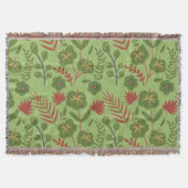 Couverture Fleur motif, branche, feuille fleurie verte sans s (Devant)