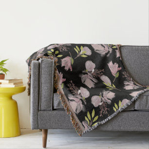 Couverture Fleur noire tendance Belle décoration motif modern