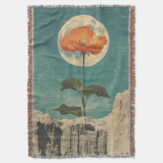 Couverture Fleur orange Lune - Charme Boho Vintage (devant Vertical)