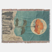 Couverture Fleur orange Lune - Charme Boho Vintage (Devant)