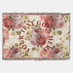 Couverture Fleur personnalisée vintage personnalisée