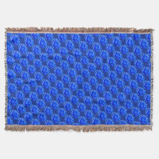 Couverture Fleur Rose Bleue Couvre-lit Rose Cadeau (Devant)