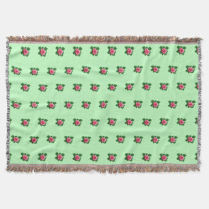 Couverture Fleur rose rose Motif sans couture sur vert clair