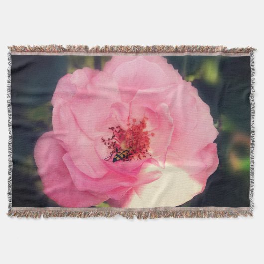 Couverture Fleur rose rose Photo Floral Lance Blanket (Devant)