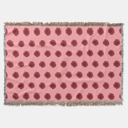 Couverture Fleur rose rouge Motif sans couture sur la couvert (Devant)