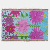 Couverture Fleur rose vif Dessin bleu (Devant)