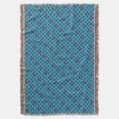 Couverture Fleur rose violet bleu vert et pois noirs (devant Vertical)