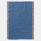 Couverture Fleur rose violet bleu vert et pois noirs (devant Vertical)