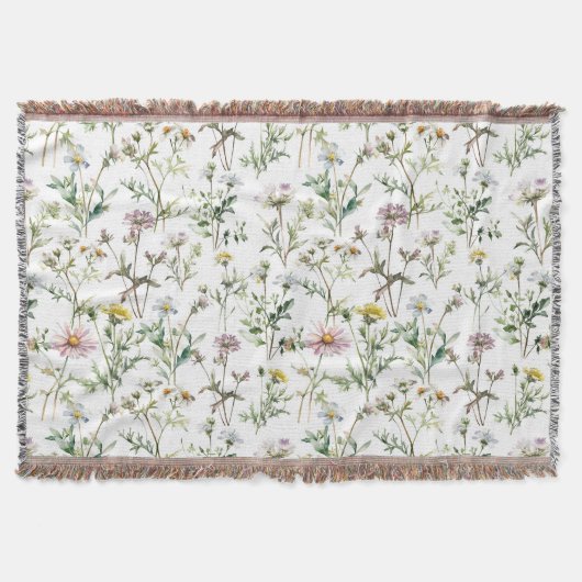 Couverture Fleur sauvage de prairie motif délicat (Devant)