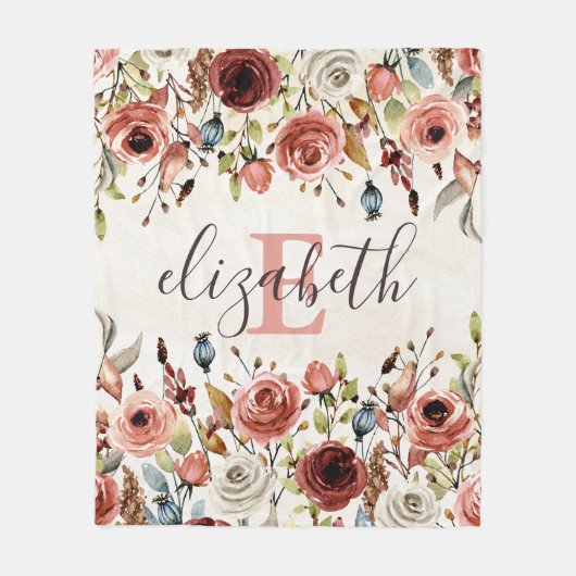 Couverture fleurie personnalisée (Devant)