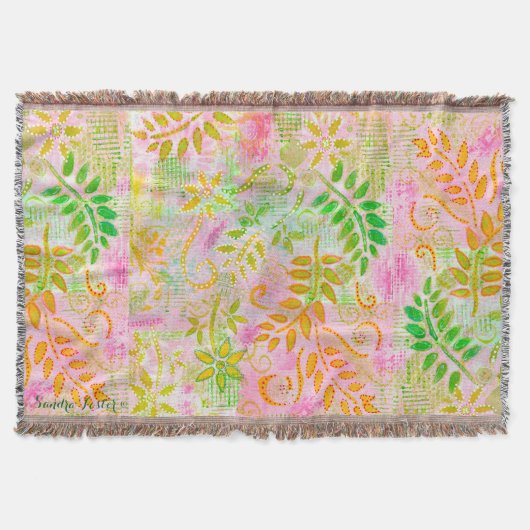 Couverture Fleurs Abstraites et Feuilles (Devant)