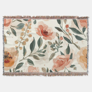 Couverture Fleurs aquarelles orange peinture botanique