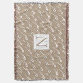 Couverture Fleurs blanches motif et monogramme rustique (devant Vertical)