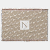 Couverture Fleurs blanches motif et monogramme rustique (Devant)