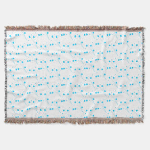 Couverture Fleurs Bleues Ciel Lumineux, Petite Impression Flo