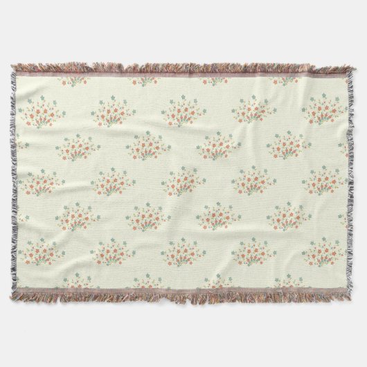 Couverture Fleurs Bleues, Fleurs Rouges, Motif De Fleurs (Devant)