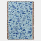 Couverture Fleurs bleues turquoises sur support de texture sc (devant Vertical)