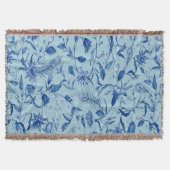 Couverture Fleurs bleues turquoises sur support de texture sc (Devant)