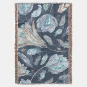 Couverture Fleurs Boho Chic : Aquarelle bleu foncé P (devant Vertical)