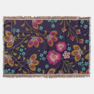 Couverture Fleurs brodées : mode sans couture motif