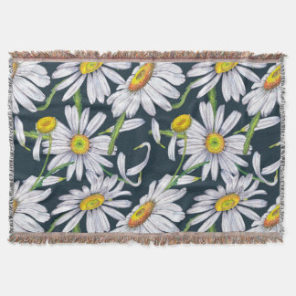 Couverture Fleurs chamomiles : Aquarelle bleu foncé.